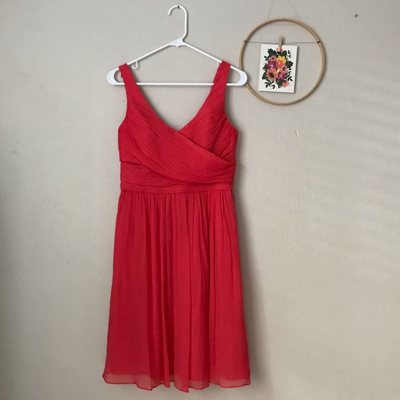 J Crew Coral Mini Bridesmaid Dress - Picture 1 of 4
